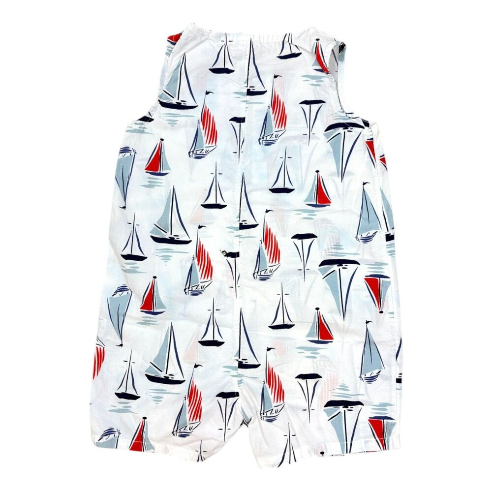 Baby Boys Patriotic Summer Bundle18-24M Sailboat Romper & Striped Shirt 1-Piece - Picture 3 of 7